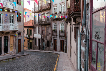 Porto city near Ribeira over Douro river, Portugal. 