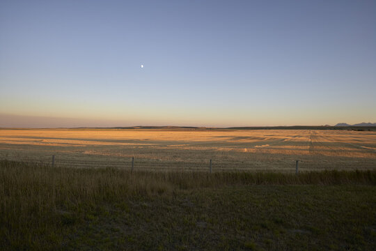 Empty Field at Sunset, Pincher Creek, Alberta, Canada