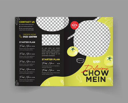 Fast Food Restaurant Menu Bi Fold Brochure Template
