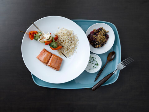 Salmon Dinner on Tray