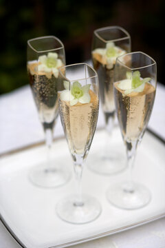 Champagne Garnished With Orchids