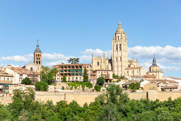 Fototapeta na wymiar a view of Segovia including the cathedral, Castile and Leon, Spain