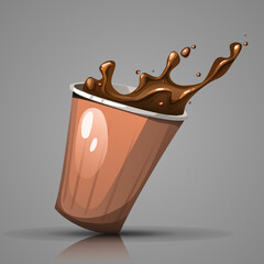Splash of coffee, vector image