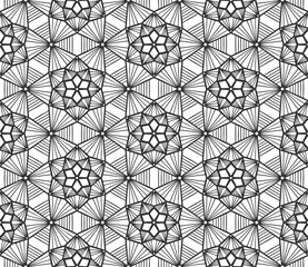 Lace flower bud seamless pattern. Floral line art repeat tile. Endless flat retro fabric background. Decorative plant summer textile print design. Ornate geometric ornament. Fashion botanical carpet