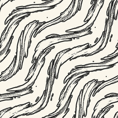 Ink Brush Stroke Textured Wavy Pattern
