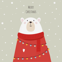 Merry Christmas cute bear