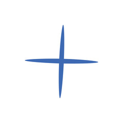 Fototapeta premium Hand drawn sparkling star. Y2K abstract illustration with hand drawn sparkle for celebration design. Geometric shape.