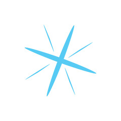 Hand drawn sparkling star. Y2K abstract illustration with hand drawn sparkle for celebration design. Geometric shape.