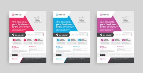 Modern corporate business flyer template and multipurpose brochure cover page design