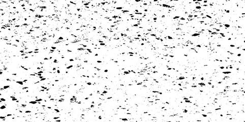 Monochrome texture composed of irregular graphic elements. Distressed uneven grunge background. Abstract vector illustration. Overlay for interesting effect and depth. Isolated on white background.