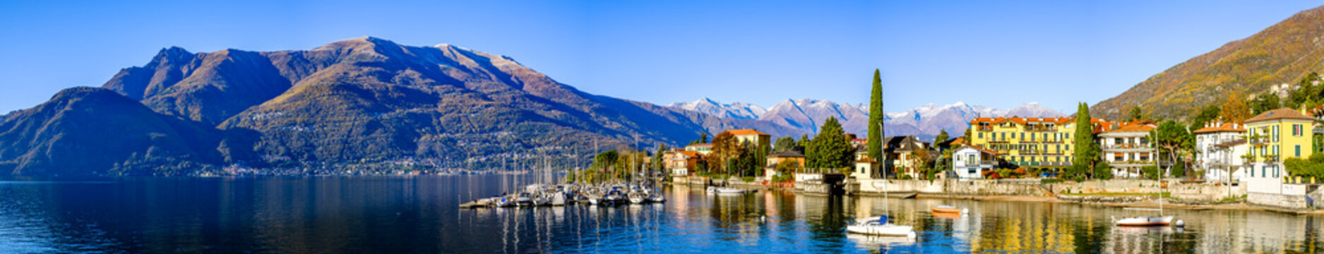 old town and port of Dervio in italy