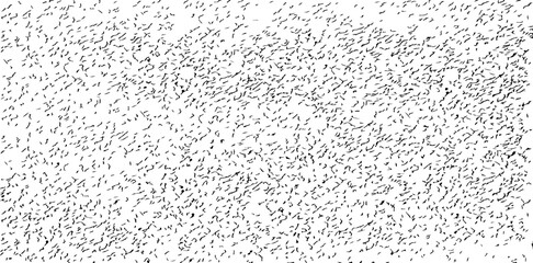 Monochrome texture composed of irregular graphic elements. Distressed uneven grunge background. Abstract vector illustration. Overlay for interesting effect and depth. Isolated on white background.