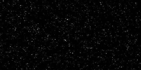 Fototapeta premium Snow, stars, twinkling lights, rain drops on black background. Abstract vector noise. Small particles of debris and dust. Distressed uneven grunge texture overlay.