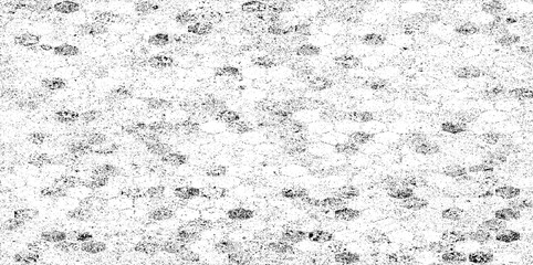 Monochrome texture composed of irregular graphic elements. Distressed uneven grunge background. Abstract vector illustration. Overlay for interesting effect and depth. Isolated on white background.
