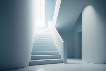 white modern stylish stairway indoor