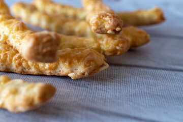 Cheesy stick on a table