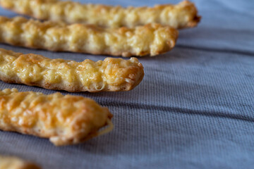 Cheesy stick on a table