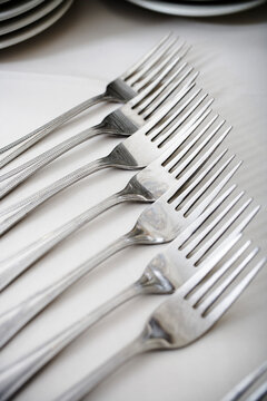 Forks on Tablecloth