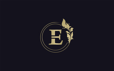 Obraz premium Golden circle leaf and beauty logo circle design vector. Beauty fashion with leaf. Signature font gold circle Logo