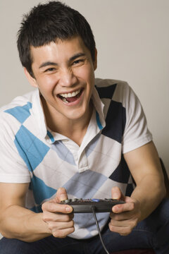 Man Playing Video Game