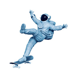 astronaut is falling off the skate