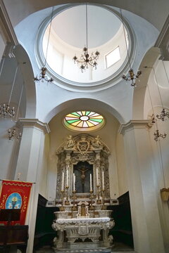 Interior of the church of San Remigio in Fosdinovo, Tuscany, Italy