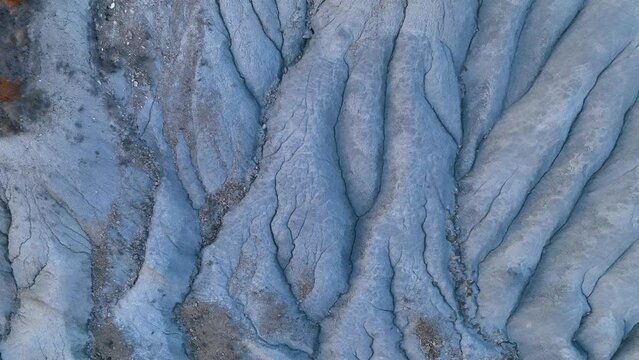 Erosion boulevards in the Aragon river in the surroundings of the town of Martes. Aerial view from a drone. Municipality of Bailo.The Jacetania. Huesca, Aragon, Spain, Europe