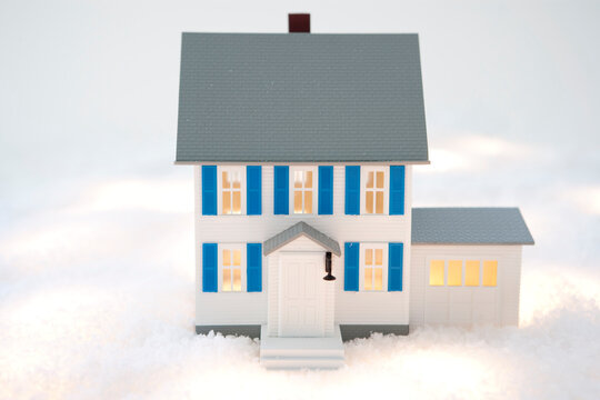 Model House in Fake Snow