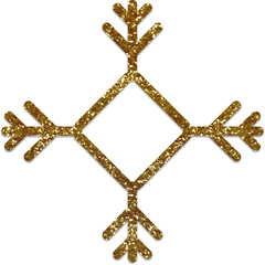 Gold Glitter Christmas Snowflake Icon for Xmas Poster Design | Greeting Cards | Print and More