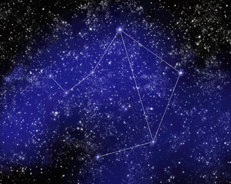 Outline of Constellation of Libra in Night Sky