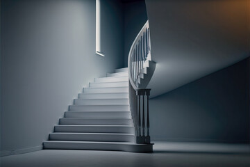 white modern stylish stairway indoor