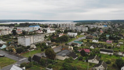 Obraz premium Belorussian Village Zelva. Aerial view.
