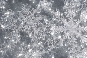 Snowflake background for winter decoration. Generative AI.