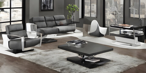 Living room, Modern furniture, State of the art Design