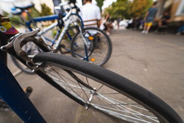 Bike Wheels close up on the street
