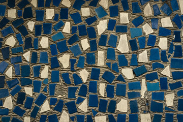Blue tiles texture.Colorful mosaic,colorful wall tiles design