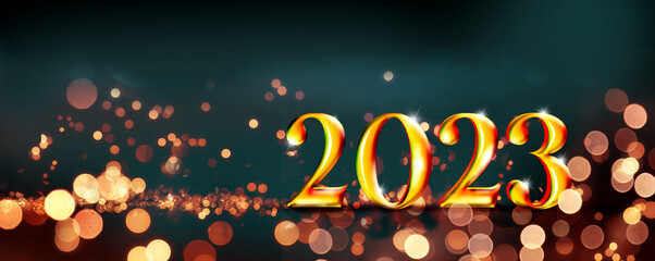 Happy New Year Background. Start to 2023. 3D illustration - obrazy, fototapety, plakaty