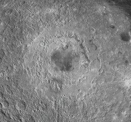 Surface of the moon in space