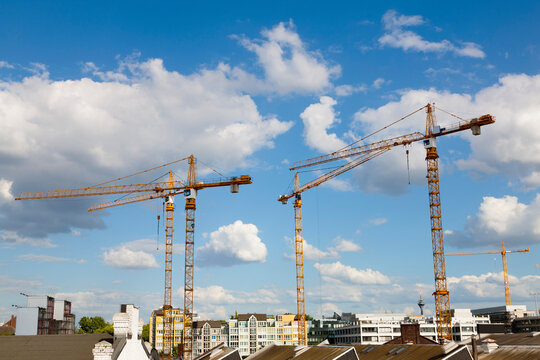 Construction Cranes, Dusseldorf, Germany