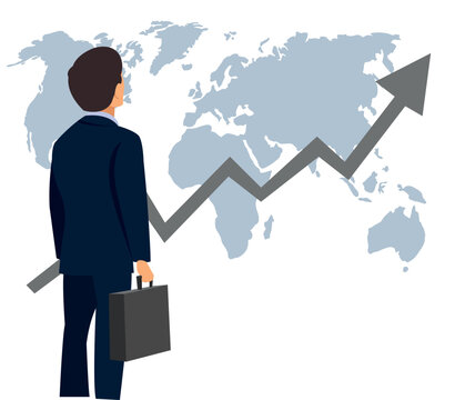 business world graphic indicator and business person