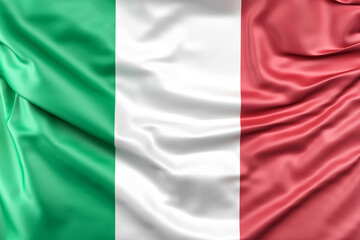 Ruffled Flag of Italy. 3D Rendering