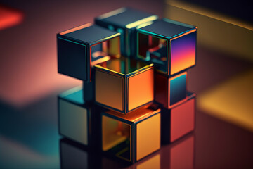 Obraz premium Render of a colorful cubes 
