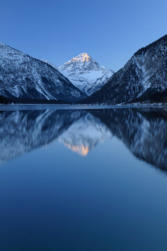Lake Plansee at Sunrise, Tyrol, Austria