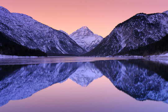 Lake Plansee at Sunrise, Tyrol, Austria