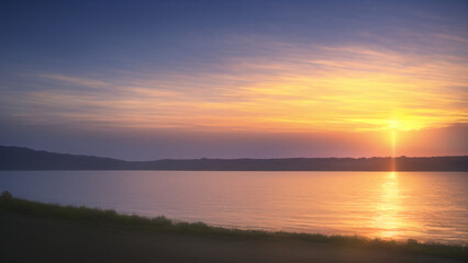 Fototapeta premium アニメ調の自然系背景の高解像度画像イラスト(AI generated image)