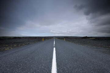 Empty Road, Grindavik, Rekjanes Peninsula, Iceland