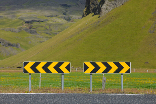 Naklejki Road Sign, Vik, South Iceland, Iceland