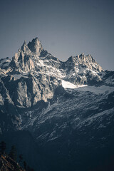 snow covered mountains in winter