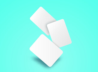 three square paper white business card background mockup stationery office 3 Plastic blank sticker sheet label banner template