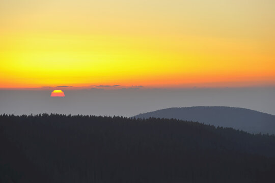 Sunset, Feldberg, Black Forest, Baden-Wurttemberg, Germany